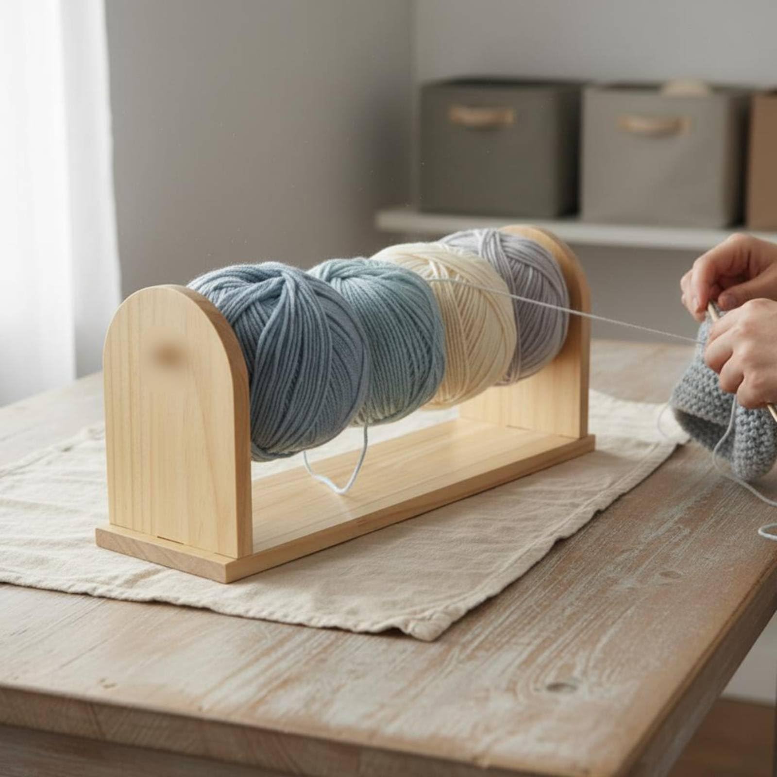 Amazon.co.jp: Bffcnl Yarn Winding Frame 木製 糸立て 回転